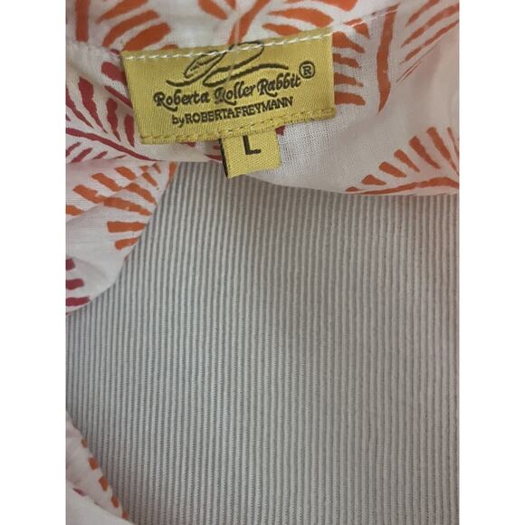 Roberta Roller Rabbit •L• YANA Tunic Shirt Dress Button Up Cotton Drawstring NWT - Picture 11 of 12